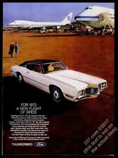 1970 Pan Am Boeing 747 Plane Color Photo Ford Thunderbird Vintage Print Ad
