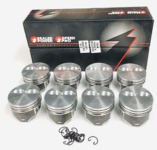 Speed Pro Hypereutectic 2vr Flat Top Coated Pistons Set8 For Chevy Sb 327 030
