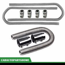 24 Stainless Steel Chrome Radiator Hose 44 Heater Hoses Kit W Clamp Covers