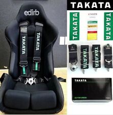 Takata Black Racing Seat Belt Harness 4 Point Snap-on 3 Cam Lock Universal