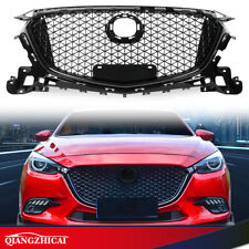 Fit For 2017 2018 Mazda 3 Axela Front Bumper Upper Grille Grill Honeycomb Black