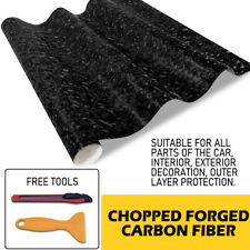 Black Forged Carbon Fiber Vinyl Wrap Roll Car Interior Wrap Stickers 59inx11.8in