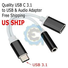Usb Type C To 3.5mm Aux Audio Charging Cable Adapter Splitter Headphone Jack Us