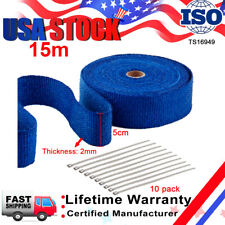 Roll X 2 50ft Exhaust Thermal Wrap Manifold Header Stainless Heat Tape 10 Ties