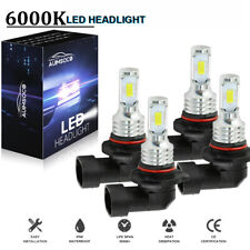 4pcs 9005 9006 Led Combo Headlight Kit Bulbs 6500k Cool White Cob High Low Beam