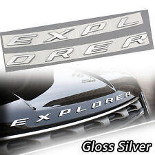For Ford 2011-2019 Explorer Sport Gloss Silver Hood Letters Rear Emblems Logo