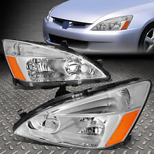 For 03-07 Honda Accord Chrome Housing Amber Corner Headlight Replacement Lamps