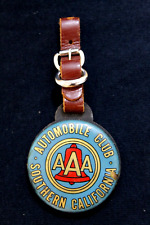 Vintage Aaa Southern California Luggage Tag Leather Strap Accessory