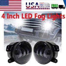 Pair 4 Inch Round Bumper Led Fog Lights Driving Lamps For Jeep Wrangler Jk Lj Tj