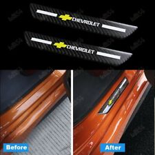 Car Rear Door Welcome Plate Sill Scuff Cover Panel Sticker For Chevrolet Chevy