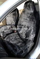 Grey Faux Fur Car Seat Covers Front Pair Universal Fit