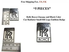 Vintage Rolls Royce Silver Black Color Car Radiator Small Rr Logo Emblem Badge5x