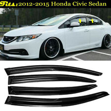 For 12-15 Honda Civic Jdm Wavy Mugen Style 4 Pcs Tinted Window Visor Guard Vent