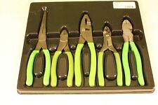 Snap On 5 Piece Green Handle Plier Setfast Free Ship