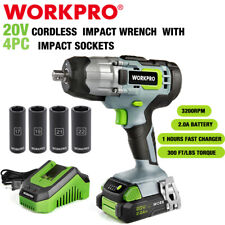 20v Cordless Impact Wrench 12320ft Pounds Max Torque 4pc Drive Impact Sockets