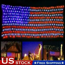 Usa Flag Lights 420 Led American Flag Net String Light Hanging Garden Yard Decor
