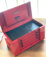 Vintage Snap-on 4 Drawers Red Cap Tool Box Chest No Key Almost Unused Japan Fs
