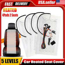 5 Level Car Carbon Fiber Heated Cushion Seat Heater Pad Hi-off-lo Switch Kit 12v