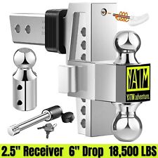 Adjustable Trailer Hitch 2.5 Inch Receiver 6 Inch Adjustable Drop Hitch 18500lbs