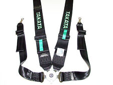 Takata Race 4 Point Bolt-on 3 Racing Seat Belt Harness With Camlock Black