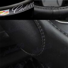 For Cadillac Black New 15 Diameter Car Steering Wheel Cover Genuine Leather