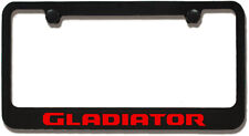 Jeep Gladiator Black Metal Red Lettering License Plate Frame Holder