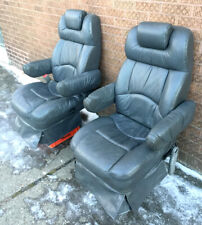 1999 Ford Econoline Explorer Van 2 Gray Leather Front Seats Or Captain Chairs