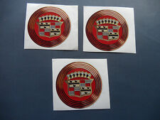 1956 56 Cadillac Eldorado Hubcaps Center Medallions New Stickers Red 3- 56-stc