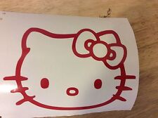 Hello Kitty Head Face Bow Car Truck Wall Vinyl Window Decal Decals Sticker Red