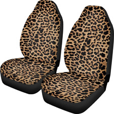 Trendy Leopard Animal Print Car Front Seat Covers Set Of 2 Wild Cheetah Pattern