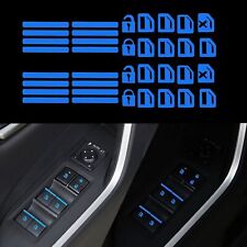 Blue Car Sticker Door Window Switch Luminous Sticker Night Safety Accessories Us