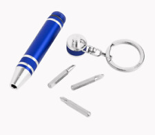 Lot Of 100 Sets - Aluminum Multi-tool Screwdriver Keychains - Blue
