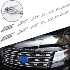 3d Raised Gloss Silver Hood Letters Emblem For 2011 - 2018 Ford Explorer Sport