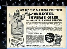 1950 Vintage Magazine Page Ad Marvel Inverse Engine Oiler