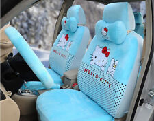 18pcset Plush Universal Hello Kitty Car Seat Covers Cushion Accessories Blue