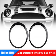 Headlight Trim Ring Leftright For Mini Cooper R55 R56 2007-2015 Glossy Black Aa
