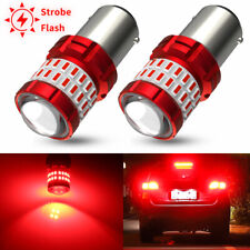 1157 Led Strobe Flashing Brake Stop Tail Parking Light Bulb Bright Red 2x Canbus