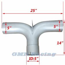 Aluminized 5 Inch Exhaust Y-pipe 5 Elbow Wdivider 25 Length