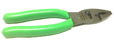 New Snap-on 7 Long Green Vinyl Grip Combination Slip Joint Pliers 47acfg Unused