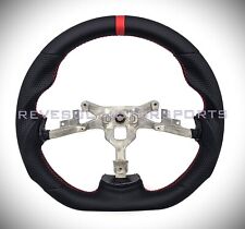 Revesol Black Flat Sports Steering Wheel Red Strip For 2006-2013 Corvette C6 Z06