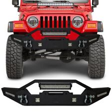 Vijay Fits 1997-2006 Jeep Wrangler Tj Front Bumper With Winch Plateled Lights