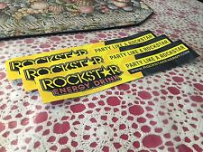3 New Rockstar Energy Drink 13.5x2.5 Bumper Stickers Decals Signs -- Rare