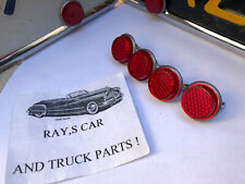 Vintage Style Red Reflector License Plate Fasteners .