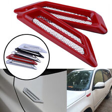 2x Red Car Exterior Hood Air Flow Fender Side Vent Intake Decoration Sticker