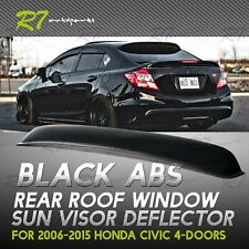 For 06-15 Honda Civic 4door Rear Window Roof Visor Sun Guard Spoiler Wing Black
