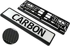 European License Number Plate Frame Holder For Any Car Universal Carbon Look