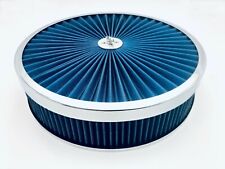 Blue Air Cleaner Set 14 X 3 Super Flow Washable Extraflow Holley Edelbrock Aed