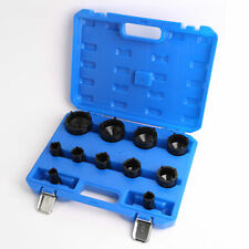 11pcs 12in Drive Grooved Lock Nuts Socket Set 22-75 Mm Lock Ball Joint Axles