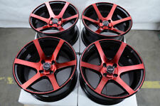 15 4x100 Red Wheels Fits Mazda2 Mini Cooper Civic Versa Miata Yaris 4 Lug Rims