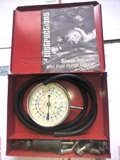 Vintage Snap On Vacuum And Fuel Pump Gauge With Metal Case And Manual